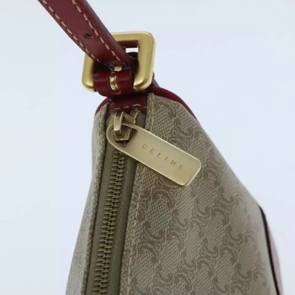 CELINE Macadam Canvas Accessory Pouch Coated Canvas Beige Red Auth yk15592 - Picture 8 of 15